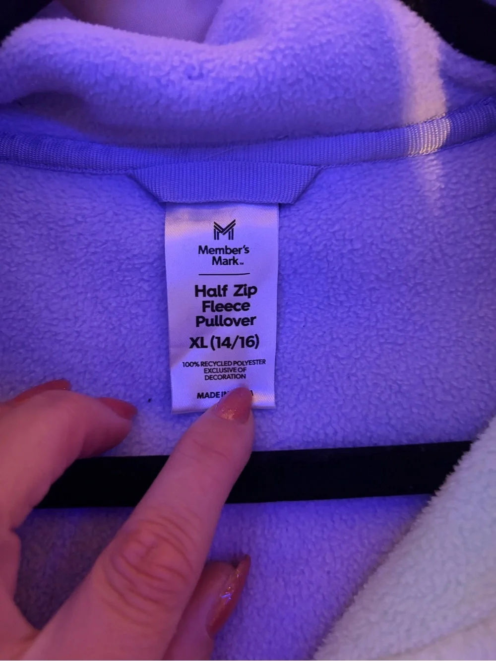 Kids Two-Tone Fleece Pullover Jacket - Lavender & Light Blue